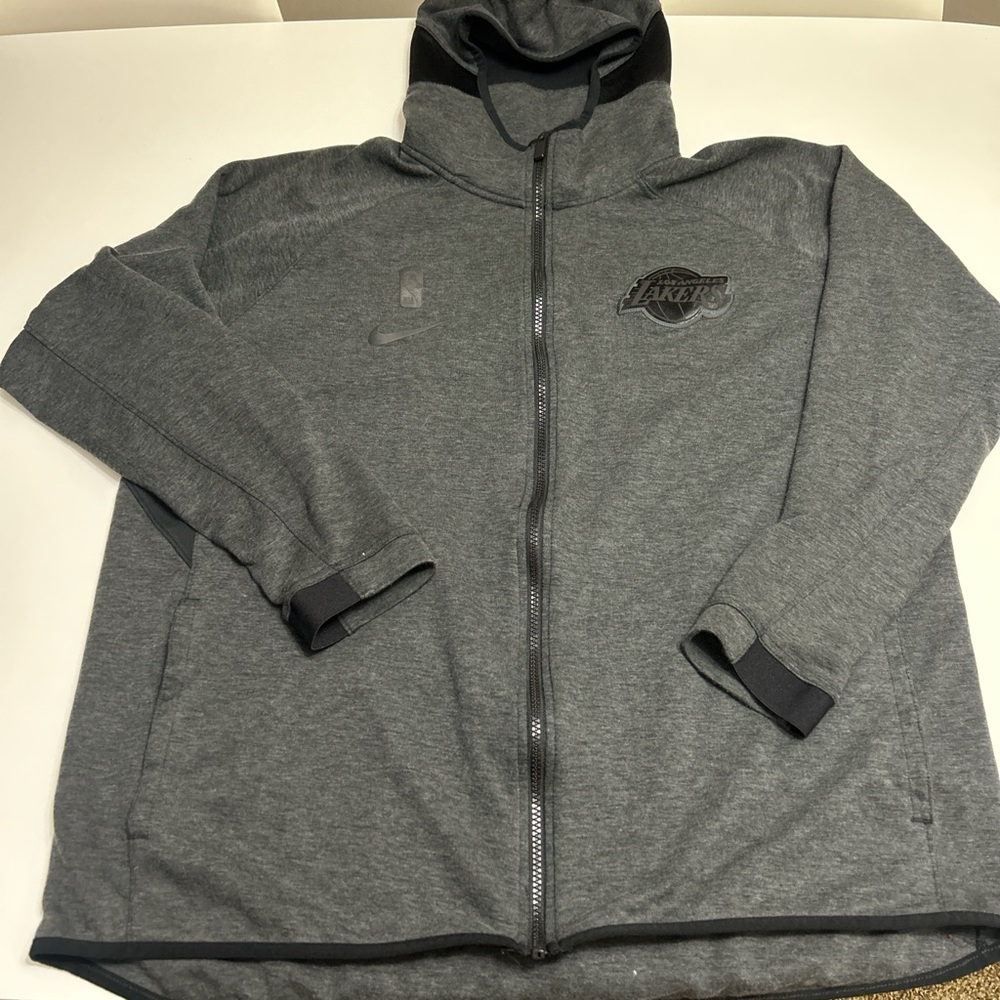 Men’s Nike Dri-Fit Grey NBA Los Angeles Lakers full zip hoodie jacket size XXL